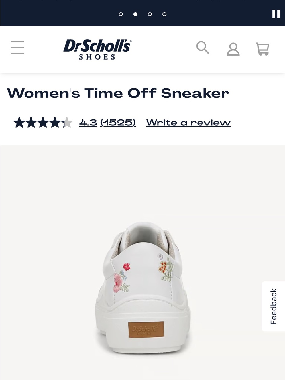 Dr. Scholl's White Platform Sneakers with Pink & Red Floral Embroidery - Picture 4 of 4